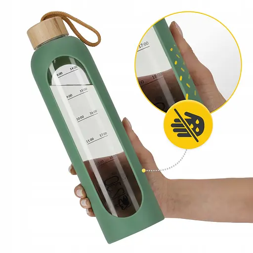 Пляшка для води 4FIZJO спортивна 1000 мл скляна Olive (P-5905973403900) - фото 7