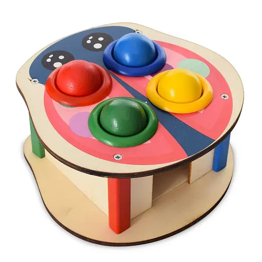 Деревянная игрушка стукачка "Жук" MD 1682C, молоток