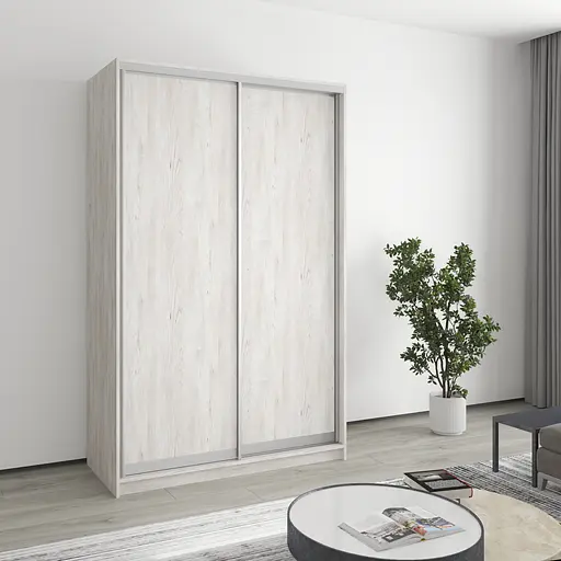 Шкаф-купе двухдверный MebelStar Стандарт AL 2ДСП 130x45x210 см Аляска серый (MBS-2291)