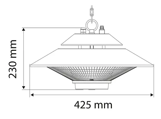 Инфракрасный обогреватель Neo Tools подвесной, 1500 Вт, 9 м2, пульт, 42.5х42.5х23 см, IP44 - фото 8
