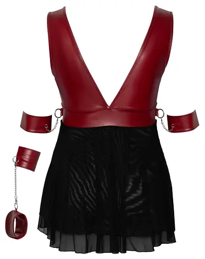 Сорочка Cottelli Collection Bondage Plus Babydoll 4XL черный с красным - фото 4