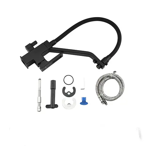 G4317-6 Змішувач для кухні вис. силікон. гусак під фільтр лат. корпус гайка Ø35 чорний Gappo 1/4, Чорний матовий - фото 5