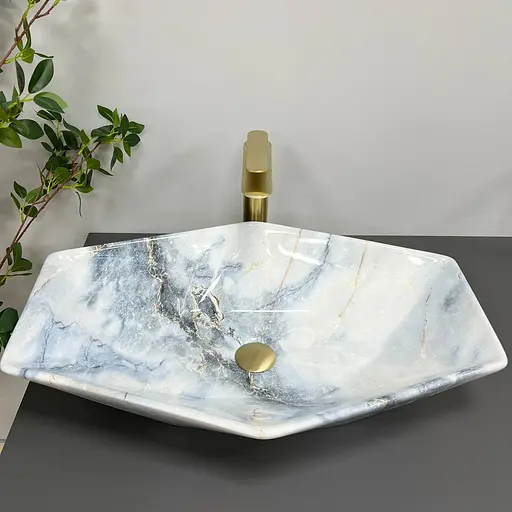 Умивальник VBI Venezia granit glossY накладний VBI-012404, Мармур - фото 2