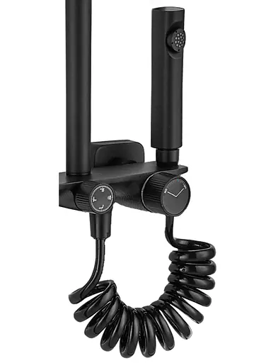 Душова система Rea Helix black з виливом REA-P6618, Чорний матовий - фото 6