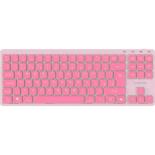 Клавіатура Canyon Keyboard OnType 10 Low Profile EN Wired Pink (CNS-HKB10P) - фото 1
