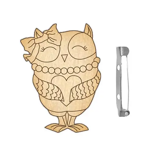 Заготовка брошки для розфарбовування "Совушка-2" FDZB-043