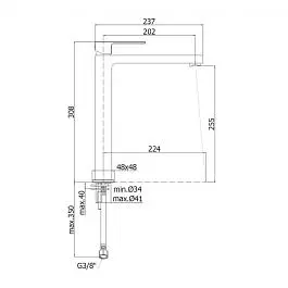 Смеситель для раковины высокий Paffoni Elle без донного клапана black matt EL081NO, Черный матовый - фото 5