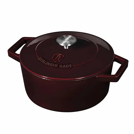 Каструля чавунна 24 см 4,35 л Berlinger Haus Metallic Line Burgundy Edition (BH-6497)