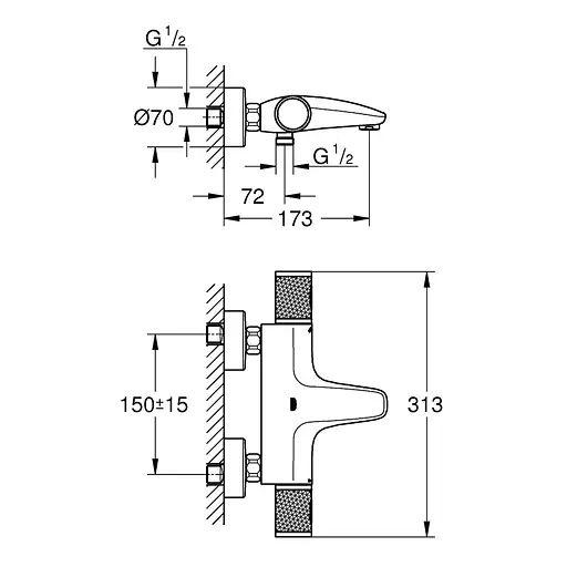Термостат для ванны Grohe QuickFix Precision Feel 34788000 Хром - фото 2