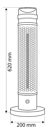 Инфракрасный обогреватель Neo Tools колонный, 1000 Вт, 3 м2, 20х20х62 см, IP44 - фото 9