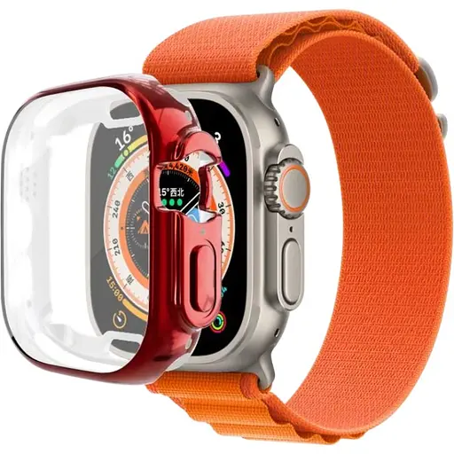Чехол-накладка DK для Apple Watch Ultra 49mm (Series 1 / 2) Silicone Face Case (red)