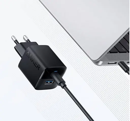 Блок живлення зарядний пристрій Anker PowerPort 323 PowerIQ 2 порти Type-C чорний - фото 2