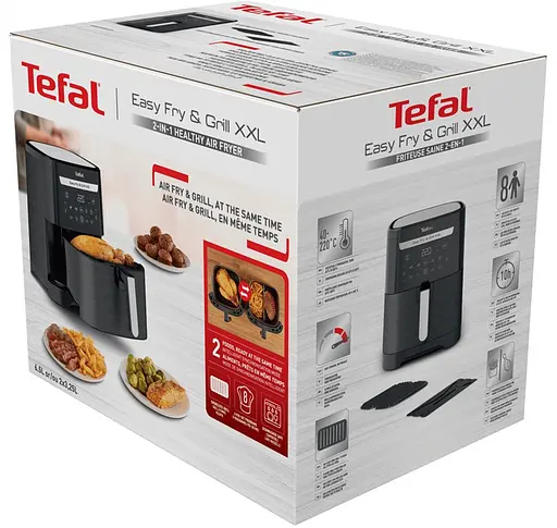 Tefal Мультипечь EasyFry&Grill XXL, 1830Вт, чаша-6.5л, сенсорное управл., 8 программ, пластик, черный - фото 10