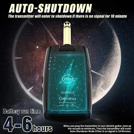 Бездротовий приймач Getaria Pro для гітари із супер низькою затримкою для бас-гітари - фото 5
