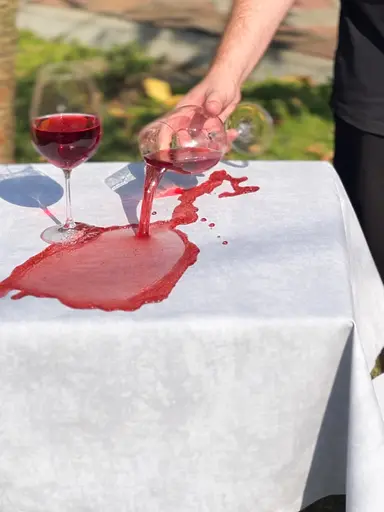 Водовідштовхувальна скатертина Мармур світло-сірий 110х110 см (+ 4 серветки 30х40 см) - фото 5