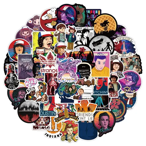 Стікерпак Дуже дивні справи Набір наклейок GeekLand Stranger Things 50 штук - фото 1