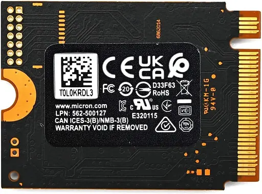 Накопитель SSD Micron m.2 NVMe 512GB 2400 SM2269XT PCIe 4.0 480 500 (MTFDKBA512QFM) Б/у - фото 2