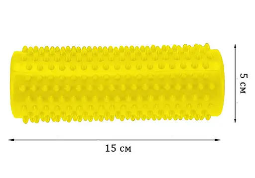 Масажний циліндр EasyFit Spindle із шипами жовтий (EF-1070-Y) - фото 2