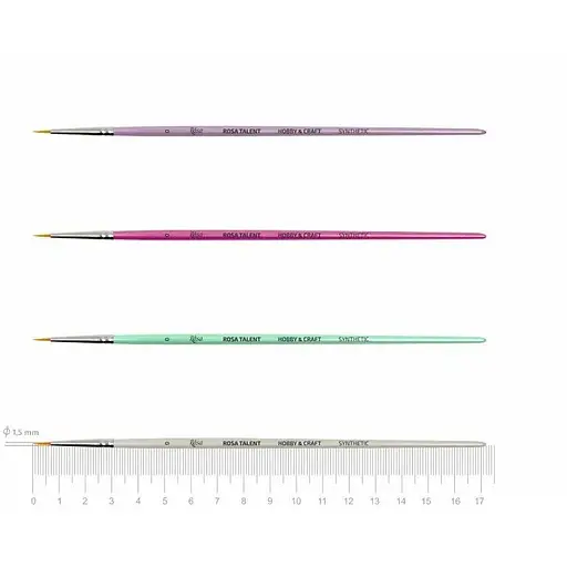 Кисть синтетика круглая для декора HOBBY & CRAFT 0 короткая ручка Rosa TALENT