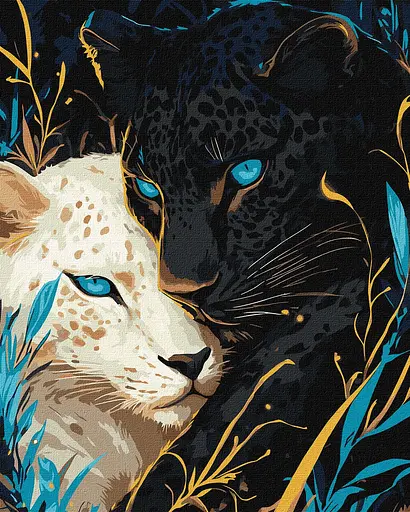 Набір для розпису по номерах Інь Ян з фарбами металік extra, Ideyka, 40x50 см, КНО6729