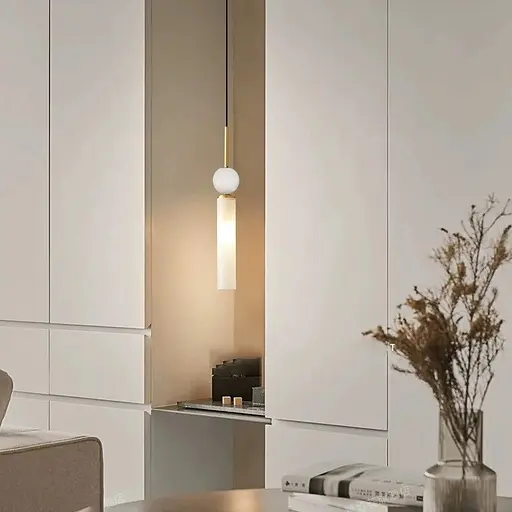 Світильник DELIE із білим мармуром в стилі Арт-деко | Арт. SC 4/1 WT | Line F - фото 1