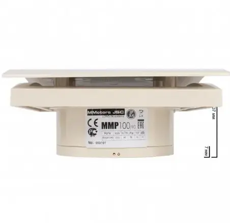 Декоративный малошумный сверхтонкий вентилятор MMotors MMP 100, бежевый 90 м3/ч с обратным клапаном - фото 2