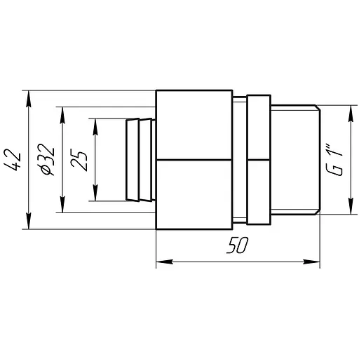 Муфта із зовнішньою різьбою APE 701 L 1″x32 000001527 - фото 7