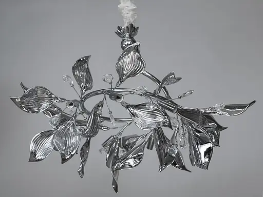 Підвісна керамічна люстра з хромованими елементами, 9 ламп - фото 1