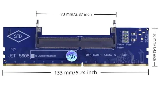 Конвертер Dynamode DDR4 Laptop SO-DIMM to Desktop DIMM RAM Memory - фото 4