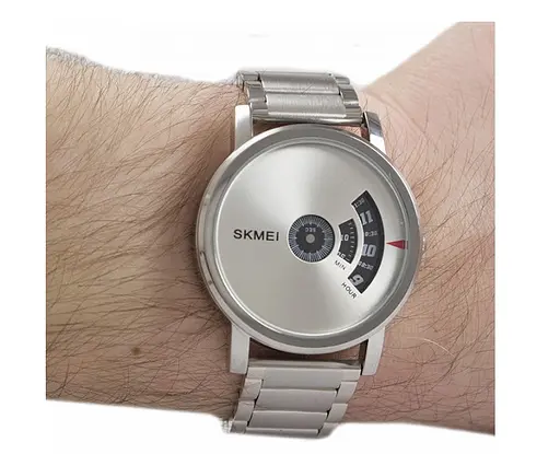 Чоловічий наручний годинник Skmei 1260 оригінальні all silver - фото 3
