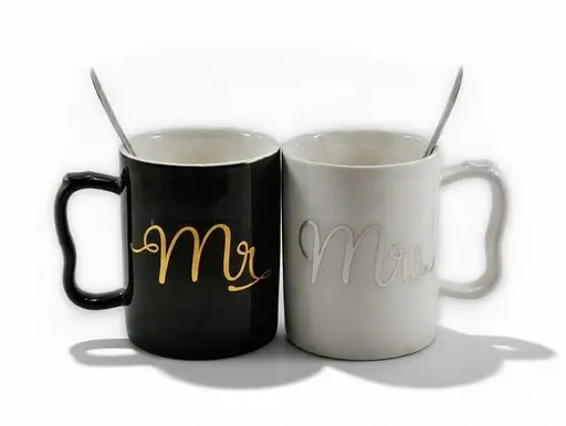 Набір кухлів порцелянових Interos MR&Mrs LOVE 300 мл 2 шт (445-13) - фото 3