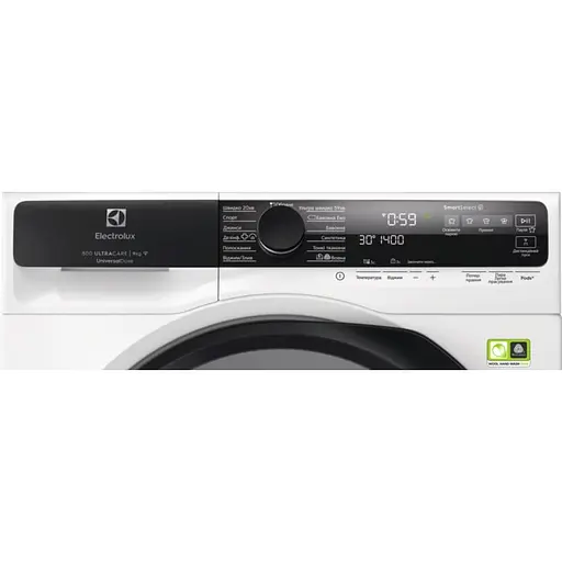 Пральна машина Electrolux фронтальна 9 кг 1400 A+++ 60 см дисплей пара інвертор universaldose білий - фото 2