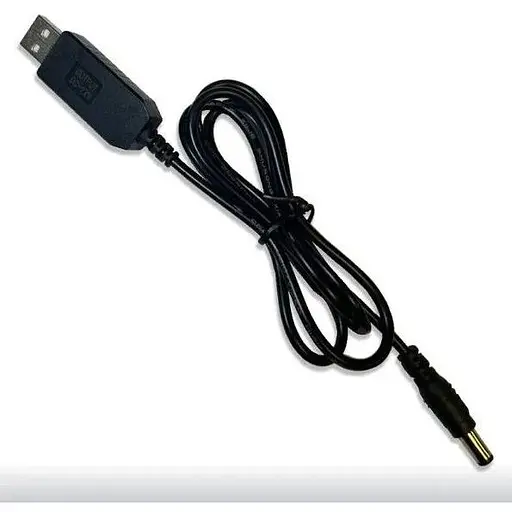 USB-кабель для роутера с преобразователем напряжения 5V - 12 V USB - DC 5.5*2.1 0.5 A 1m черный - фото 1