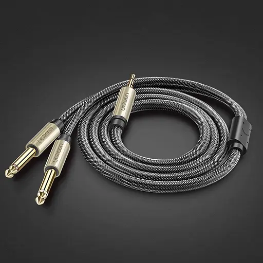 Аудіокабель UGREEN 3.5mm TRS to Dual 6.35mm TS Audio Cable 1m (Gray) - фото 11