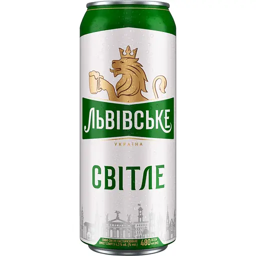 Пиво Львовское светлое ж/б 4.3% 0.48 л (921562)