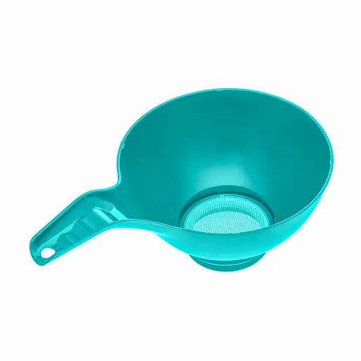 Пластиковая воронка лейка на банку с широким горлом Ø 15 см, ситом и удобной ручкой, Kitchette Бирюзовый 86800 - фото 1