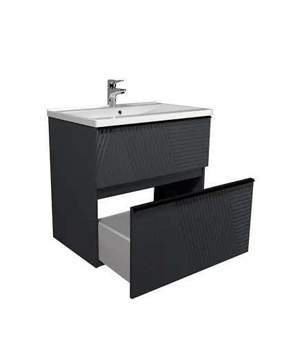 Тумба Мойдодир Rome 70-U з умивальником Debut 70 підвісна підлогова Графіт - фото 4