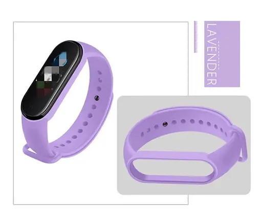Ремешок для фитнес-браслета Lemfo для Xiaomi Mi Band 5, 6, 7 лиловый - фото 3