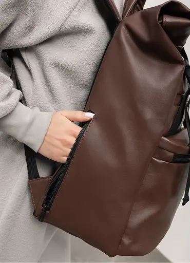 Рюкзак ролл Sambag унисекс RollTop LTT шоколадный 41 x 30 x 16 см (24238020) - фото 7