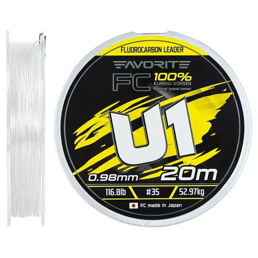 Флюорокарбон Favorite U1 FC 20 м 35/0.98 мм 116.8 lb/52.97 кг