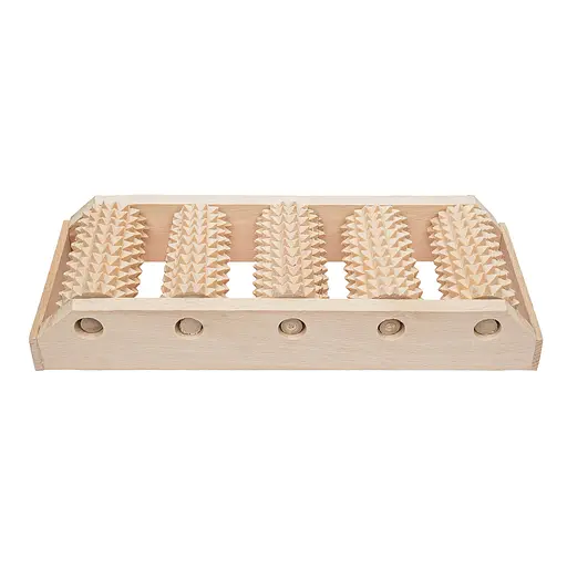 Масажер для ніг дерев'яний зубчастий на 5 роликів для однієї ноги 31х12.5х5 см, Woodly 84982 - фото 4