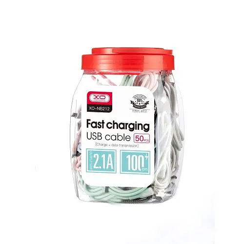 Кабелі - 50 штук набір - XO NB212 USB - Micro-USB (50pcs в банці набір)