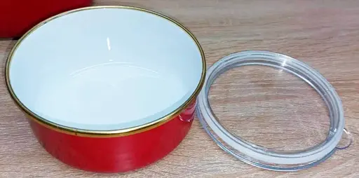 Набор эмалированных контейнеров O.M.S. Collection 10200 для еды 3 предмета Красный (Турция) - фото 5