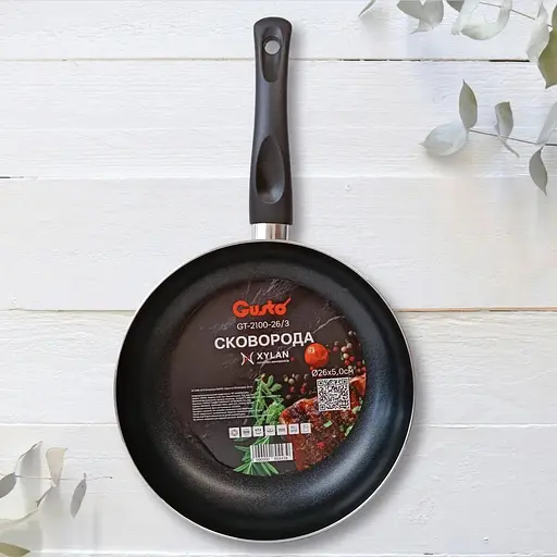 Сковорода Gusto GT-2100-24/3 покриття Xylan 24 см (80442) - фото 6