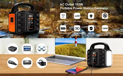 Зовнішній акумулятор Sbaoh 42000mah 150W Зарядна станція - фото 4