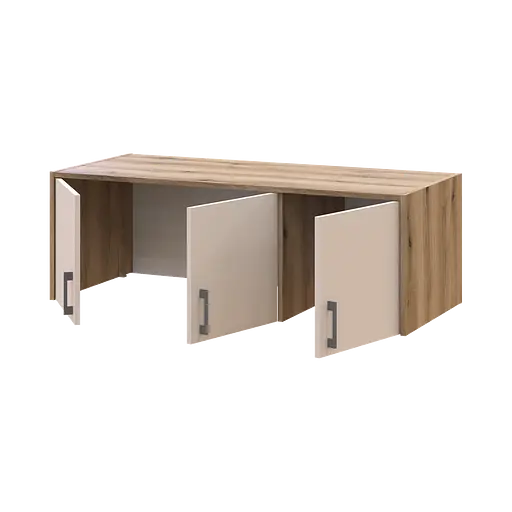 Антресоль Doros Ронді Дуб Артізан/Кашемір 3 ДСП 121х52х41 (80737823) - фото 2