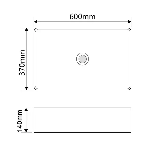 Умивальник накладний Mixxus Premium Quadro-0209 600x370x140 мм з переливом MP6522, Білий - фото 4