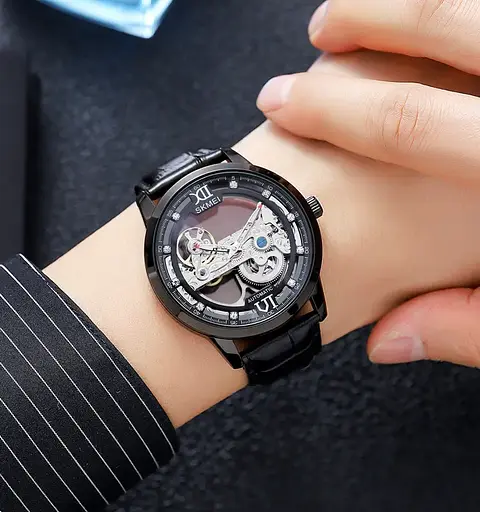 Часы мужские механические Skmei M031 скелетон (Черный) - фото 2