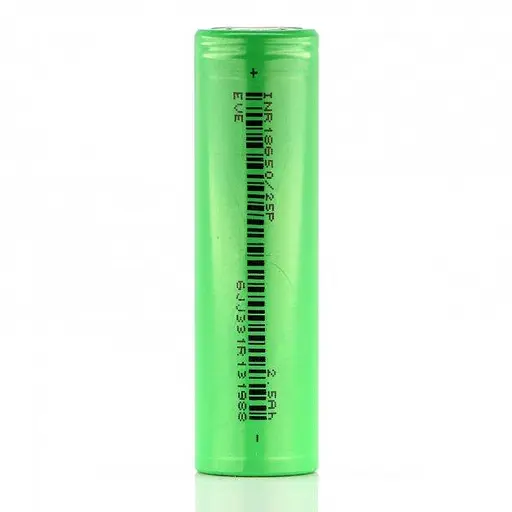 Акумулятор високострумовий Eve Li-ion 18650 2500mAh (INR18650-25P) 30A Зелений