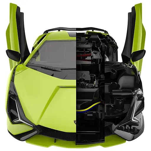 Машинка-конструктор Rastar Lamborghini Sian 1:18. Зеленый - фото 6